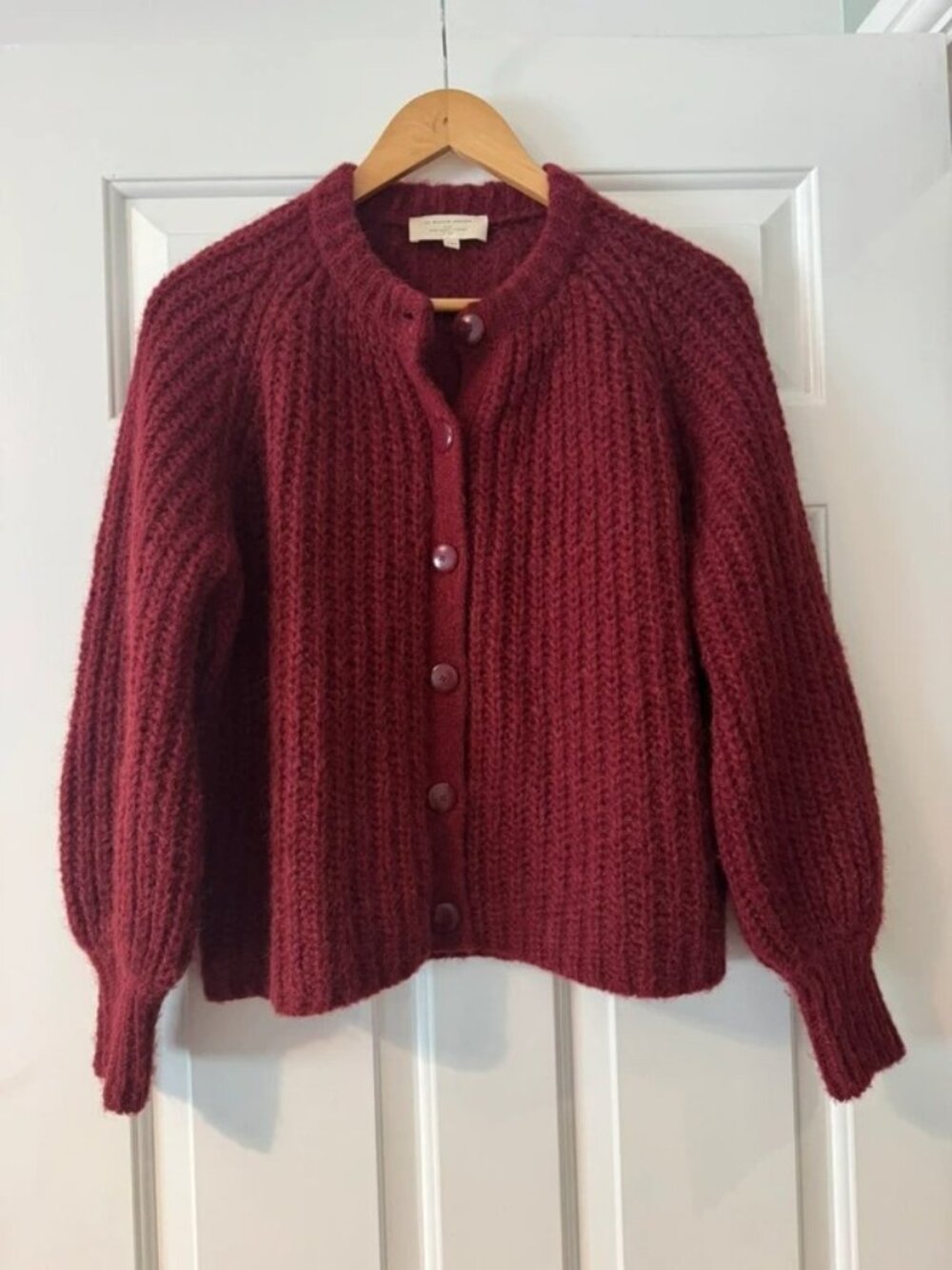 Sezane Emile Wool Alpaca Cardigan Burgundy Size XXS